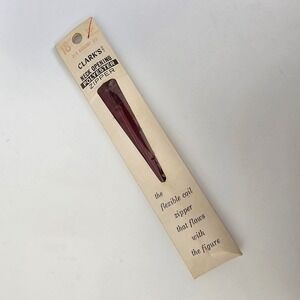 Vintage 60s Clark's Barberry‎ Red 18" Neck Opening Polyester Coil Zipper USA NOS